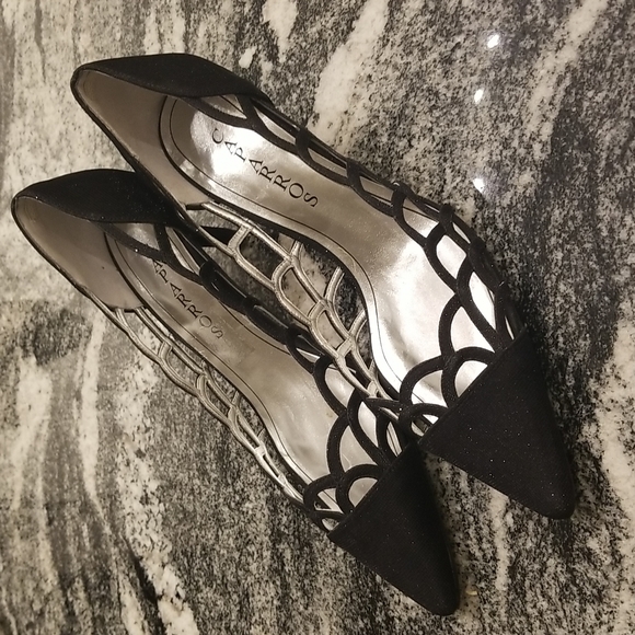 Caparos Shimmery Black Heels ❤ Sz 9B - Picture 4 of 5